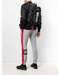 Мужской черно-белый рюкзак с принтом от Philipp Plein