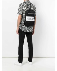 Мужской черно-белый рюкзак с принтом от Dolce & Gabbana