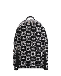 Мужской черно-белый рюкзак с принтом от Dolce & Gabbana