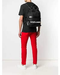 Мужской черно-белый рюкзак с принтом от Dolce & Gabbana