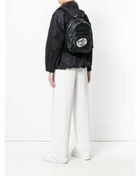 Женский черно-белый рюкзак с принтом от Moncler