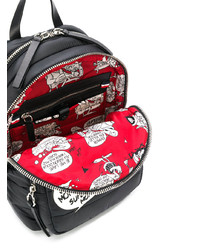 Женский черно-белый рюкзак с принтом от Moncler