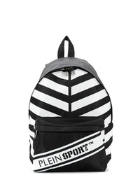 Мужской черно-белый рюкзак с принтом от Plein Sport