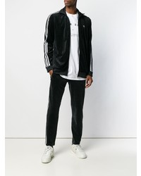 Мужской черно-белый свитер на молнии от adidas