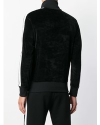 Мужской черно-белый свитер на молнии от Palm Angels