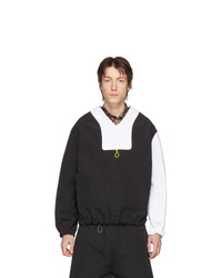 Мужской черно-белый свитер с v-образным вырезом от Boramy Viguier