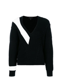 Женский черно-белый свитер с v-образным вырезом от Rag & Bone