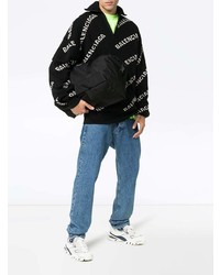Мужской черно-белый свитер с воротником на молнии от Balenciaga