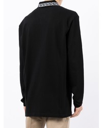 Мужской черно-белый свитер с воротником поло с принтом от Versace