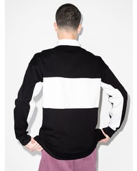 Мужской черно-белый свитер с воротником поло с принтом от Moschino