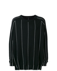 Черно-белый свитер с круглым вырезом в вертикальную полоску