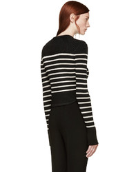 Женский черно-белый свитер с круглым вырезом в горизонтальную полоску от Isabel Marant