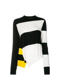 Женский черно-белый свитер с круглым вырезом в горизонтальную полоску от Calvin Klein 205W39nyc