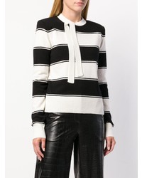 Женский черно-белый свитер с круглым вырезом в горизонтальную полоску от Marc Jacobs