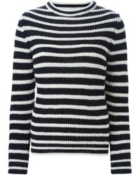 Женский черно-белый свитер с круглым вырезом в горизонтальную полоску от IRO