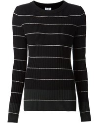 Женский черно-белый свитер с круглым вырезом в горизонтальную полоску от Maiyet