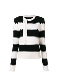 Женский черно-белый свитер с круглым вырезом в горизонтальную полоску от Marc Jacobs