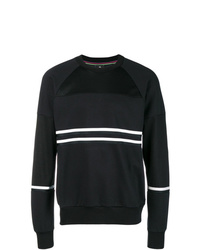Мужской черно-белый свитер с круглым вырезом в горизонтальную полоску от Ps By Paul Smith