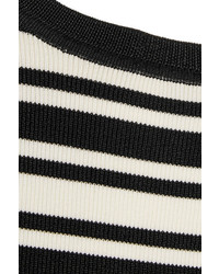 Женский черно-белый свитер с круглым вырезом в горизонтальную полоску от Topshop