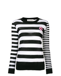 Женский черно-белый свитер с круглым вырезом в горизонтальную полоску от Être Cécile