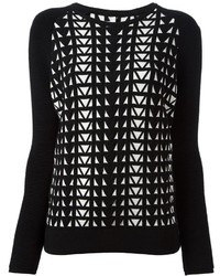 Женский черно-белый свитер с круглым вырезом с геометрическим рисунком от Faith Connexion