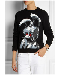 Женский черно-белый свитер с круглым вырезом с принтом от MCQ