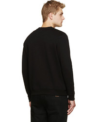 Мужской черно-белый свитер с круглым вырезом с принтом от McQ