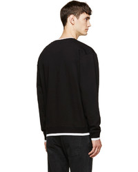 Мужской черно-белый свитер с круглым вырезом с принтом от McQ