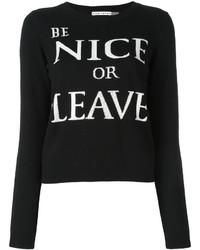 Женский черно-белый свитер с круглым вырезом с принтом от Alice + Olivia