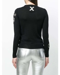Женский черно-белый свитер с круглым вырезом с принтом от EACH X OTHER