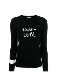 Женский черно-белый свитер с круглым вырезом с принтом от Bella Freud