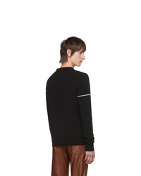 Мужской черно-белый свитер с круглым вырезом с принтом от Givenchy