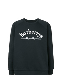 Мужской черно-белый свитер с круглым вырезом с принтом от Burberry