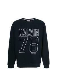 Мужской черно-белый свитер с круглым вырезом с принтом от Calvin Klein Jeans