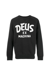 Мужской черно-белый свитер с круглым вырезом с принтом от Deus Ex Machina