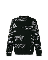 Мужской черно-белый свитер с круглым вырезом с принтом от Gosha Rubchinskiy