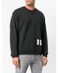 Мужской черно-белый свитер с круглым вырезом с принтом от DSQUARED2