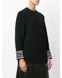 Женский черно-белый свитер с круглым вырезом с принтом от Kenzo