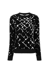 Женский черно-белый свитер с круглым вырезом с принтом от Marc Jacobs