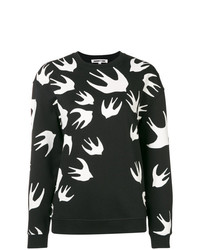 Женский черно-белый свитер с круглым вырезом с принтом от McQ Alexander McQueen