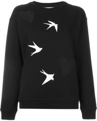 Женский черно-белый свитер с круглым вырезом с принтом от McQ by Alexander McQueen