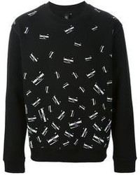 Мужской черно-белый свитер с круглым вырезом с принтом от McQ by Alexander McQueen