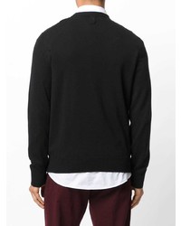 Мужской черно-белый свитер с круглым вырезом с принтом от Billionaire