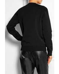 Женский черно-белый свитер с круглым вырезом с принтом от Alexander Wang
