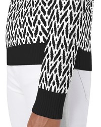 Женский черно-белый свитер с круглым вырезом с принтом от Opening Ceremony
