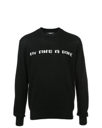 Мужской черно-белый свитер с круглым вырезом с принтом от Undercover