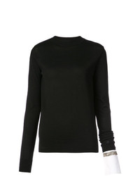 Женский черно-белый свитер с круглым вырезом от Adam Lippes