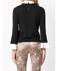 Женский черно-белый свитер с круглым вырезом от Alice + Olivia