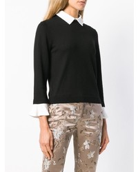 Женский черно-белый свитер с круглым вырезом от Alice + Olivia