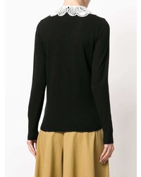 Женский черно-белый свитер с круглым вырезом от Temperley London